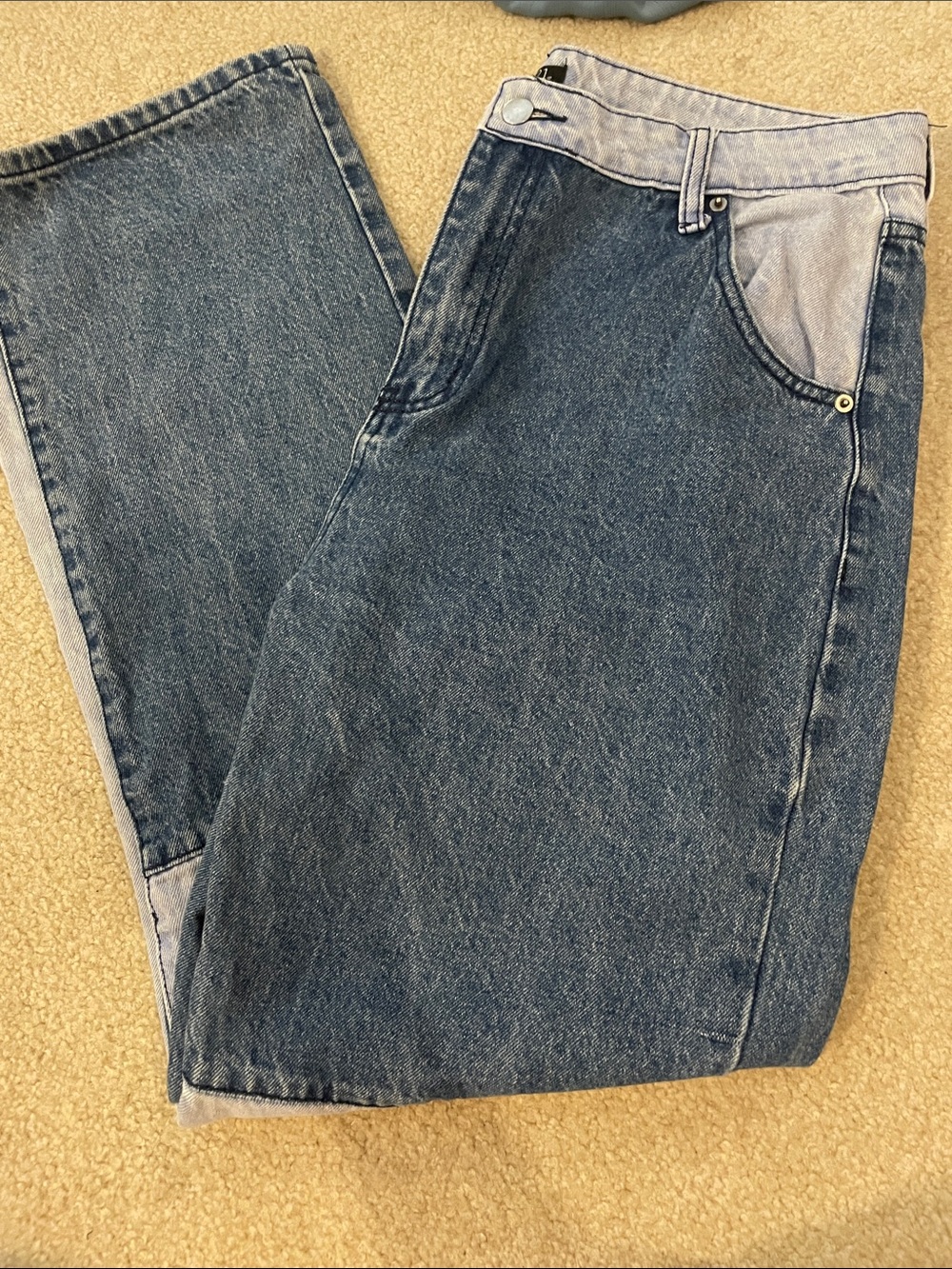 Classic washed patched Blue Denim Jeans